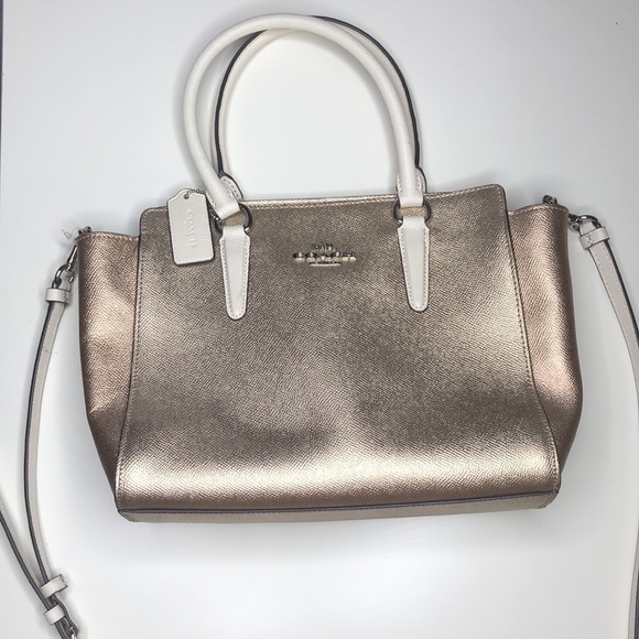 Coach Leah Shoulder Crossbody Bag Chalk Block Multi Metallic - Picture 1 of 16